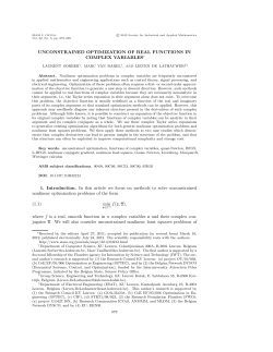 Unconstrained Optimization of Real Functions in Complex