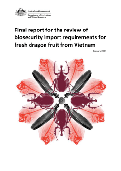 Final report for the review of biosecurity import requirements for