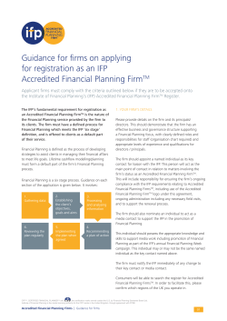 Accredited Firm`s Guide - The Institute of Financial Planning