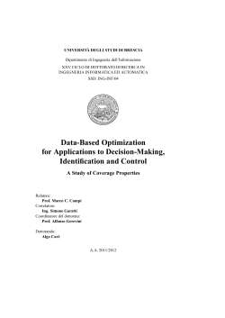 Data-Based Optimization for Applications to Decision