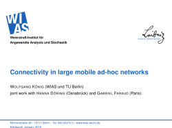 Connectivity in large mobile ad-hoc networks