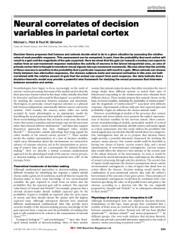Neural correlates of decision variables in parietal cortex