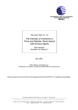 The Intensity of Incentives in Firms and Markets: Moral