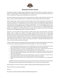 Spring 2017 All Star Formats