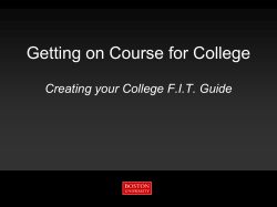 Getting on Course for College Constructing your