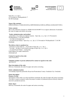 Epros Sp. z o.o. Sp. k. ul. Powstańc&oacute;w Wielkopolskich 17 86