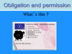 Obligation and permission