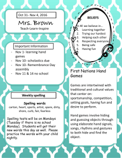 Mrs. Brown Spelling words