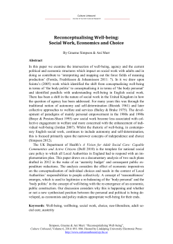 Social Work, Economics and Choice