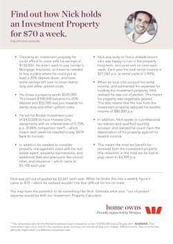 Find out how Nick holds an Investment Property for $70 a