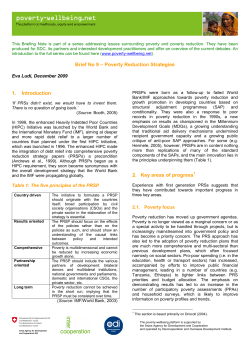 Brief No 9 &ndash; Poverty Reduction Strategies 1. Introduction 2. Key