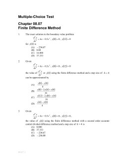 Multiple Choice test on Finite Difference Method