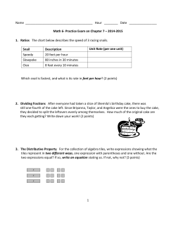Name Hour ______ Date Math 6- Practice Exam on Chapter 7