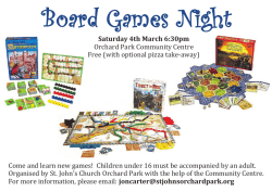 Board Games Night - Orchard Park Community Council