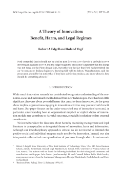 A Theory of Innovation: Benefit, Harm, and
