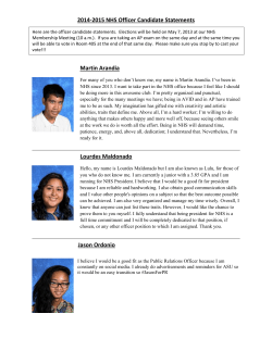 2014-2015 NHS Officer Candidate Statements Martin Arandia