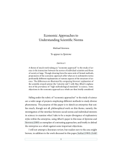 Economic Approaches to Understanding Scientific Norms