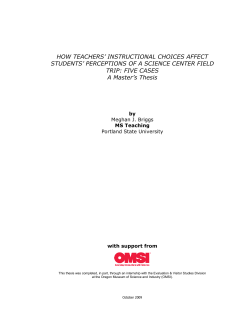HOW TEACHERS` INSTRUCTIONAL CHOICES AFFECT