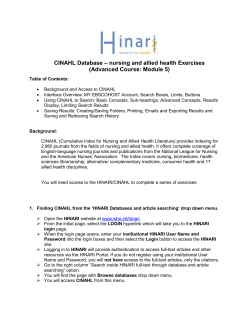 CINAHL (Cumulative Index for Nursing and Allied Health Literature)