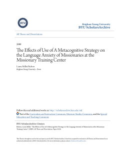 The Effects of Use of A Metacognitive Strategy on the Language