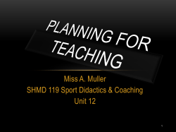 Unit 12 Planning for Teaching