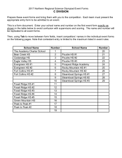 C Division - Colorado Science Olympiad
