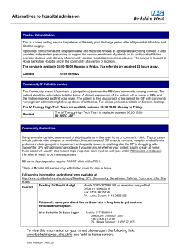 Alternative referrals to admission to acute care for GPs: Wokingham