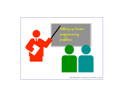 Setting up linear programming problems