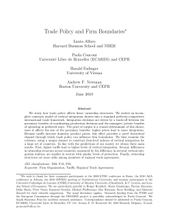 Trade Policy and Firm Boundaries