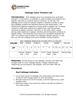 Intro: Red cabbage juice is an example of an acid-base