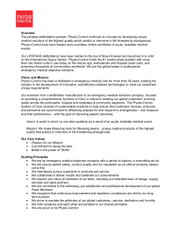 Overview The portable defibrillation pioneer, Physio