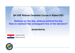 Defence on the line, defence behind the line How to maintain the