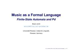 Music as a Formal Language