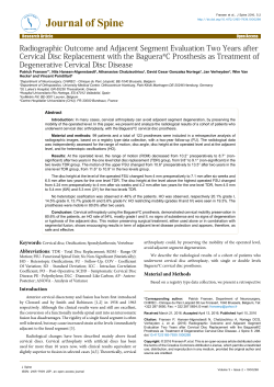 Radiographic Outcome and Adjacent Segment Evaluation Two