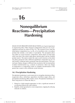 Nonequilibrium Reactions&mdash;Precipitation Hardening