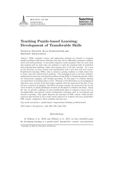 Teaching Puzzle-based Learning