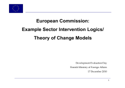 European Commission: Example Sector Intervention Logics/ Theory