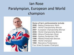Ian Rose Paralympian, European and World champion