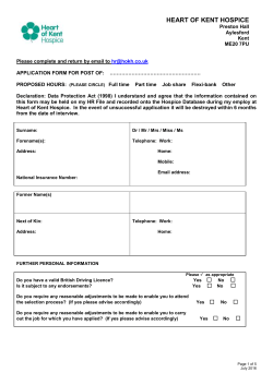 Application Form - Heart of Kent Hospice