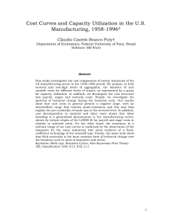 Cost Curves and Capacity Utilization in the U.S. Manufacturing