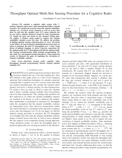 Throughput-optimal multi-slot sensing procedure for a cognitive radio
