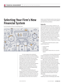 Selecting Your Firm`s New Financial System