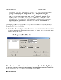 Special Problem 4A Baseball Salaries