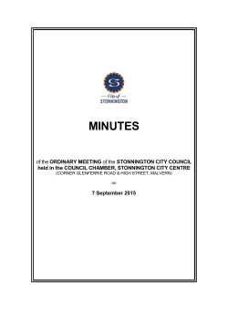 Minutes of Council Meeting - 7 September 2015
