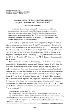 DISJOINT UNIONS AND ORDINAL SUMSi