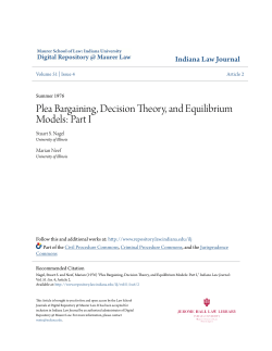 Plea Bargaining, Decision Theory, and Equilibrium Models