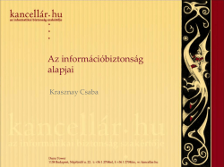 Az informatikai biztonság alapjai