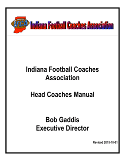 Indiana Football Coaches Association Head Coaches Manual Bob