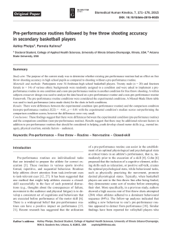 Pre-performance routines followed by free throw