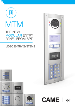 THE NEW MODULAR ENTRY PANEL FROM BPT